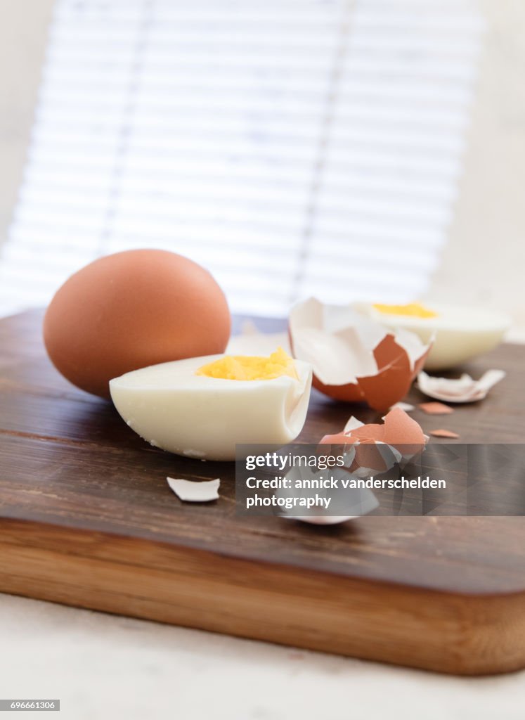 Hard-boiled eggs.