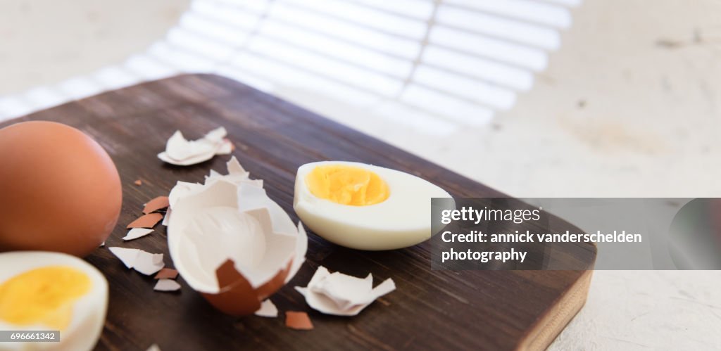 Hard-boiled eggs.
