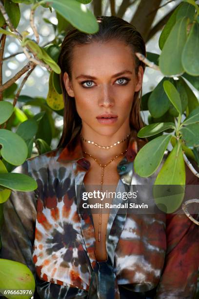 Model Hannah Ferguson is photographed for Ocean Drive Magazine on May 5, 2016 in Miami, Florida. Published Image.