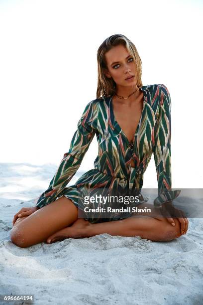 Model Hannah Ferguson is photographed for Ocean Drive Magazine on May 5, 2016 in Miami, Florida. Published Image.