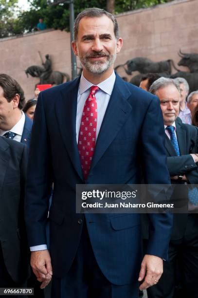 King Felipe VI of Spain attends Bullfights at Las Ventas Bullring on June 16, 2017 in Madrid, Spain.