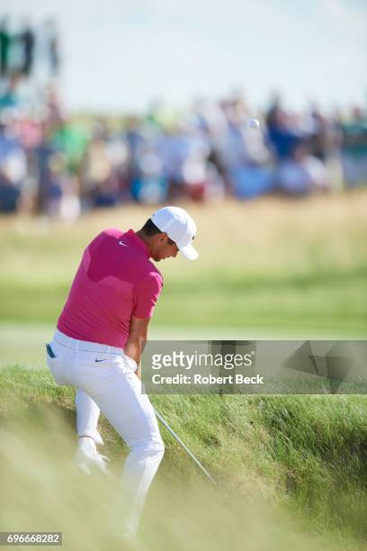 Jason Day in action on hole No 8 during Thursday play at Erin Hills GC. Hartford, WI 6/15/2017 CREDIT: Robert Beck