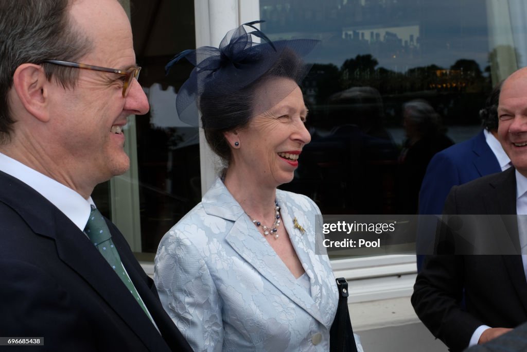 Princess Anne Attends Birthday Party For Queen Elizabeth II In Hamburg