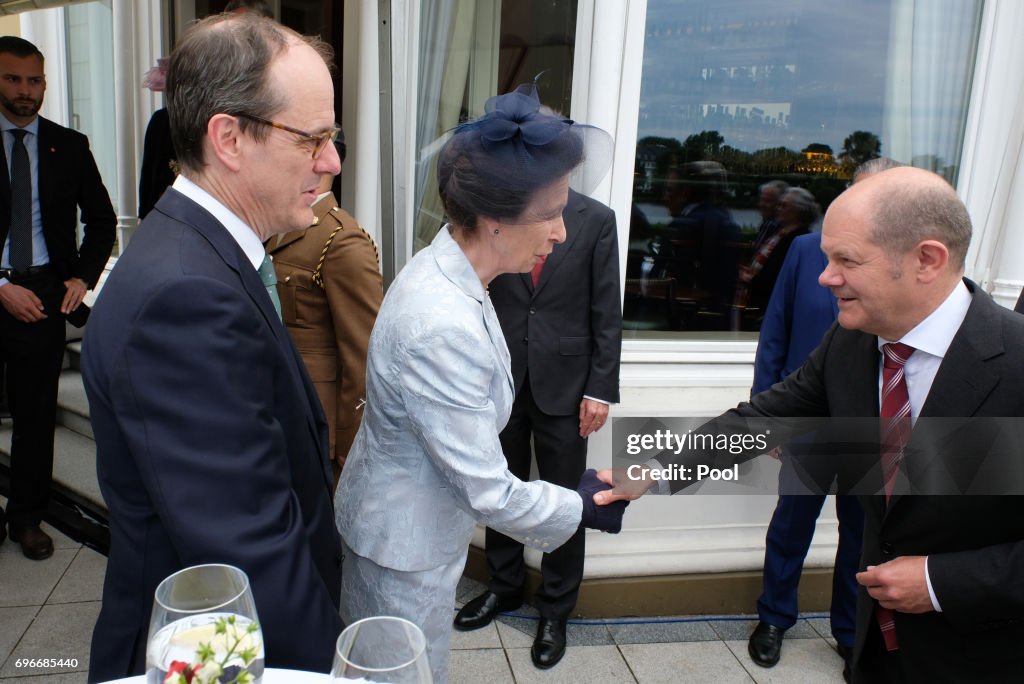 Princess Anne Attends Birthday Party For Queen Elizabeth II In Hamburg