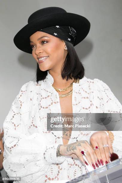 Singer Rihanna attends the 'Young Fashion Designer': LVMH Prize 2017 edition at Fondation Louis Vuitton on June 16, 2017 in Paris, France.