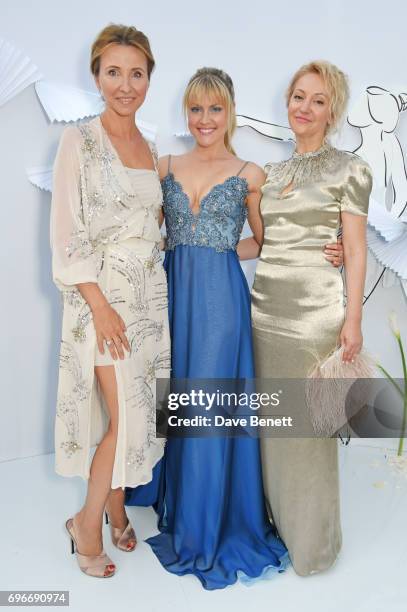 Anna Nasobina, Camilla Kerslake and Yulia Polyvoda attend a charity gala evening and performance of the play "A Life-Long Pas" in honour of Rudolf...