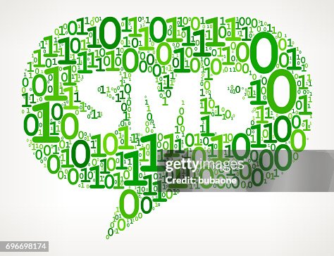 Texting Chatbubble Binary Code Zero One Vector Illustration Texting Chatbubble Binary Code Zero One Vector Illustration