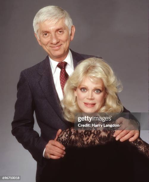 Producer Aaron Spelling;Candy Spelling pose for a portrait in 1983 in Los Angeles, California.