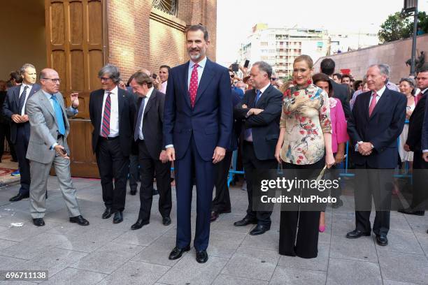 King Felipe VI of Spain attends Bullfights at Las Ventas Bullring on June 16, 2017 in Madrid, Spain.