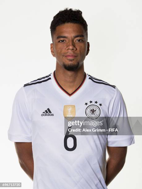 Benjamin Henrichs poses for a picture during the Germany team portrait session on June 16, 2017 in Sochi, Russia.