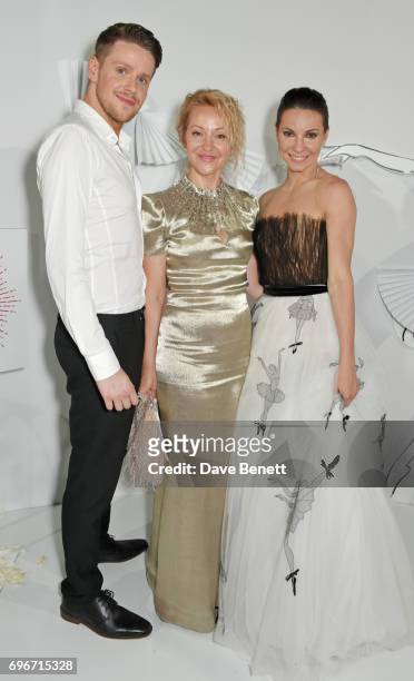Chris Clynes, Yulia Polyvoda and Maria Alexandrova attend a charity gala evening and performance of the play "A Life-Long Pas" in honour of Rudolf...