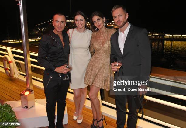 Julien Macdonald, Sophie Ellis Bextor, Yasmin Mills and Luke Balter attend a charity gala evening and performance of the play "A Life-Long Pas" in...