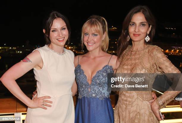 Sophie Ellis Bextor, Camilla Kerslake and Yasmin Mills attend a charity gala evening and performance of the play "A Life-Long Pas" in honour of...