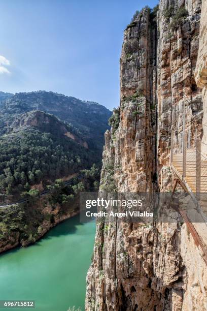 caminito del rey - caminito del rey málaga province stock pictures, royalty-free photos & images