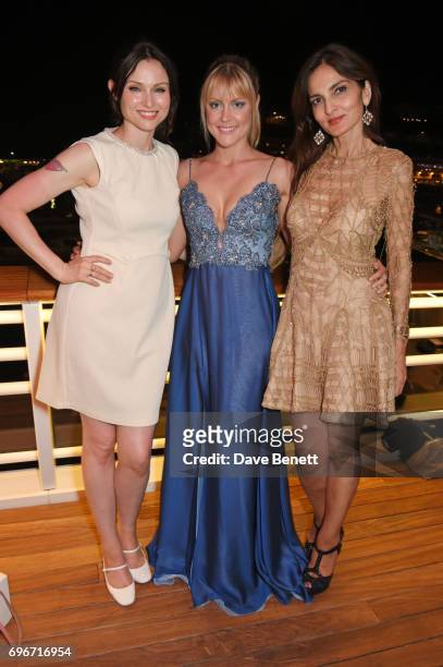Sophie Ellis Bextor, Camilla Kerslake and Yasmin Mills attend a charity gala evening and performance of the play "A Life-Long Pas" in honour of...