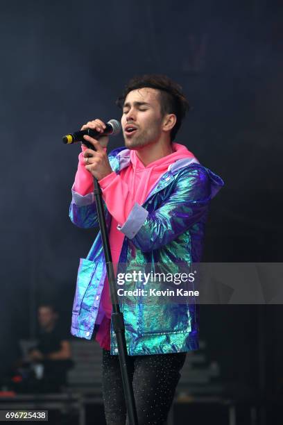 Max Schneider performs on stage during the 2017 BLI Summer Jam at Nikon at Jones Beach Theater on June 16, 2017 in Wantagh, New York.