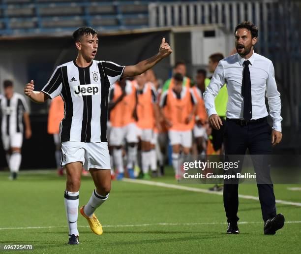 Riccardo Bovo head coach of Juventus FC during the U15 Serie A Final match between FC Internazionale and Juventus FC on June 16, 2017 in Cesena,...