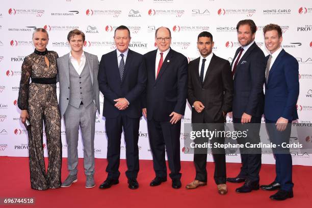 Malin Akerman, Lucas Till, Robert Patrick, Prince Albert II of Monaco, Wilmer Valderrama, Michael Weatherly and Barrett Foa attend the 57th Monte...