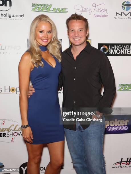 Actress/model Stacy Fuson and her fiance David Paul attend the Raising the Stakes Celebrity Charity Poker Tournament benefiting the One Step Closer...