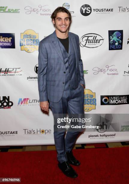 Actor RJ Mitte attends the Raising the Stakes Celebrity Charity Poker Tournament benefiting the One Step Closer Foundation at Planet Hollywood Resort...