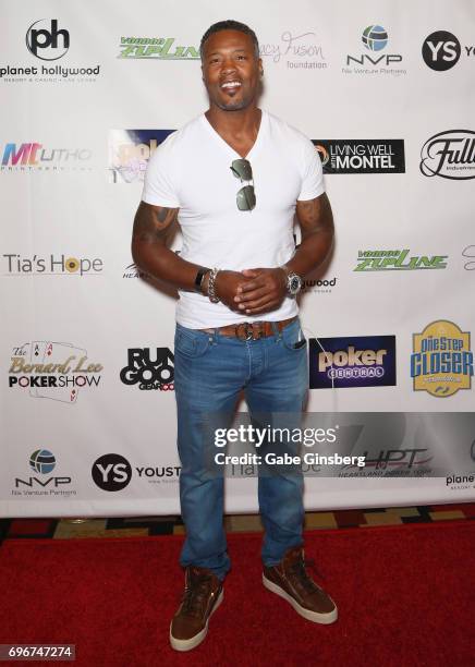 Former NFL player Lawyer Milloy attends the Raising the Stakes Celebrity Charity Poker Tournament benefiting the One Step Closer Foundation at Planet...