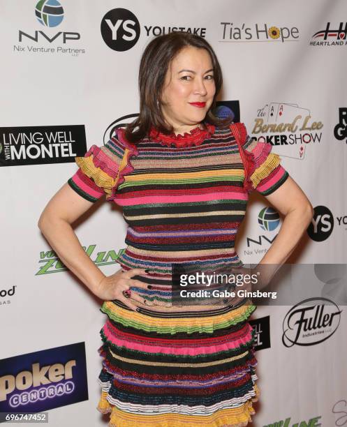 Actress Jennifer Tilly attends the Raising the Stakes Celebrity Charity Poker Tournament benefiting the One Step Closer Foundation at Planet...