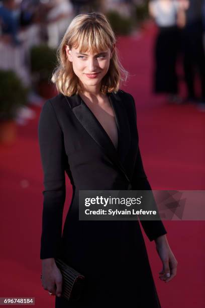 Nora Arnezeder attends red carpet of 3rd day of the 31st Cabourg Film Festival on June 16, 2017 in Cabourg, France.