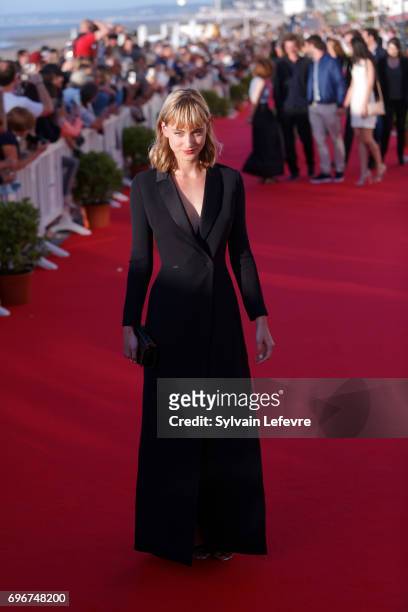 Nora Arnezeder attends red carpet of 3rd day of the 31st Cabourg Film Festival on June 16, 2017 in Cabourg, France.