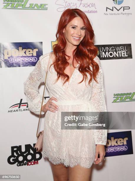 Model Jaime Edmondson-Longoria attends the Raising the Stakes Celebrity Charity Poker Tournament benefiting the One Step Closer Foundation at Planet...
