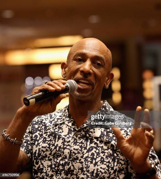 Television personality and host Montel Williams speaks during the Raising the Stakes Celebrity Charity Poker Tournament benefiting the One Step...