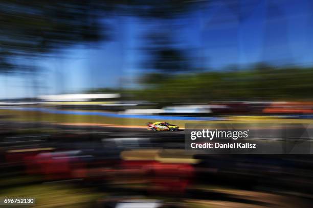 Chaz Mostert drives the Supercheap Auto Racing Ford Falcon FGX during practice 3 for the Darwin Triple Crown, which is part of the Supercars...