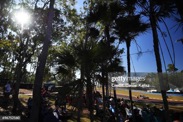 James Courtney drives the Mobil 1 HSV Racing Holden Commodore VF during practice 3 for the Darwin Triple Crown, which is part of the Supercars...