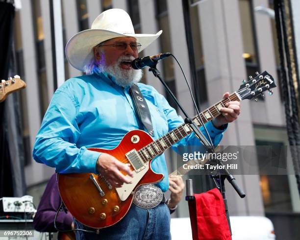 Charlie Daniels performs on "Fox & Friends" at FOX Studios on June 16, 2017 in New York City.