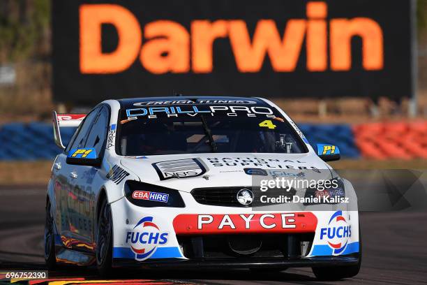 Macauley Jones drives the Drillpro Racing Holden Commodore VF during practice 3 for the Darwin Triple Crown, which is part of the Supercars...