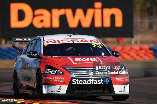 Michael Caruso drives the Nissan Motorsport Nissan Altima during practice 3 for the Darwin Triple Crown, which is part of the Supercars Championship...