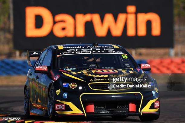 David Reynolds drives the Erebus Motorsport Penrith Racing Holden Commodore VF during practice 3 for the Darwin Triple Crown, which is part of the...