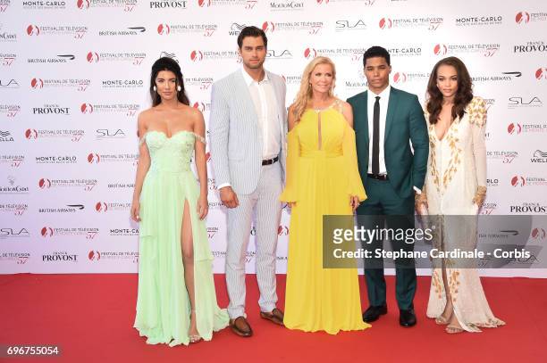 The Cast of " The Bold and the Beautiful, Jacqueline MacInnes Wood, Pierson Fode, Katherine Kelly Lang, Rome Flynn and Reign Edwards attend the 57th...