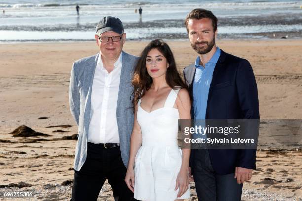 Gorune Aprikian, Fanny Valette; Amaury De Crayencour attend "Passade" photocall during 3rd day of the 31st Cabourg Film Festival on June 16, 2017 in...