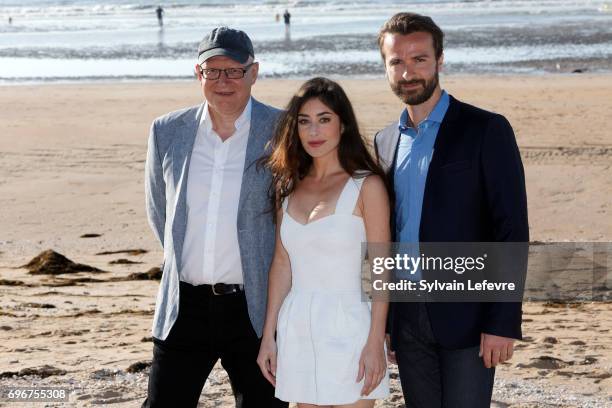 Gorune Aprikian, Fanny Valette; Amaury De Crayencour attend "Passade" photocall during 3rd day of the 31st Cabourg Film Festival on June 16, 2017 in...