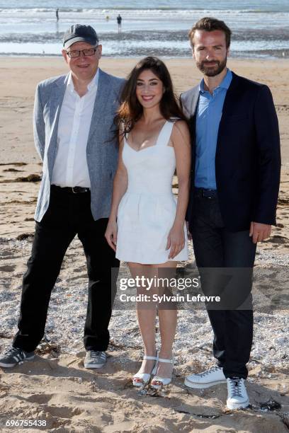 Gorune Aprikian, Fanny Valette; Amaury De Crayencour attend "Passade" photocall during 3rd day of the 31st Cabourg Film Festival on June 16, 2017 in...