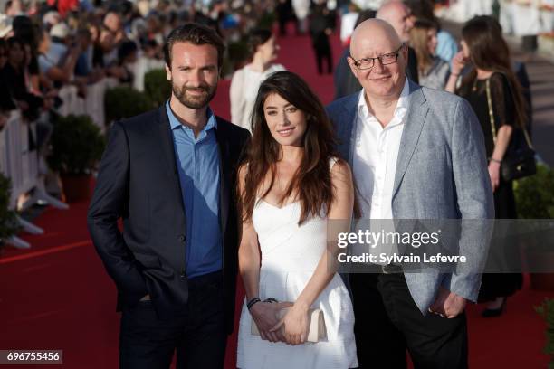 Gorune Aprikian, Fanny Valette; Amaury De Crayencour attend red carpet of 3rd day of the 31st Cabourg Film Festival on June 16, 2017 in Cabourg,...