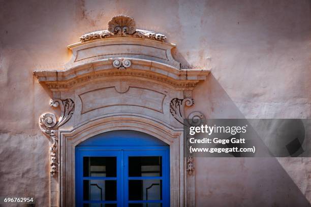 italian rustic window in note, sicily - noto sicily stock pictures, royalty-free photos & images