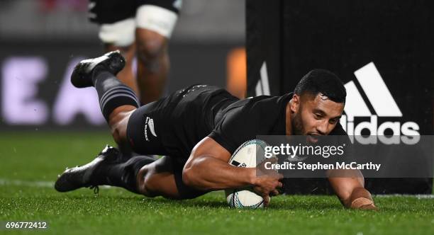 Auckland , New Zealand - 16 June 2017; Lima Sopoaga of New Zealand during the International Test match between the New Zealand All Blacks and Samoa...