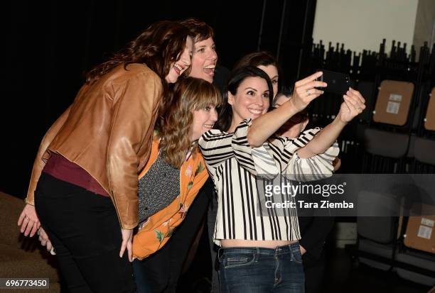 Aurora Browne, Jennifer Whalen, Carolyn Taylor, Meredith MacNeill and Lea DeLaria attend the "Baroness Von Sketch" screening during 2017 Los Angeles...