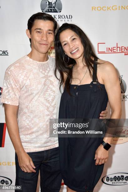Actors and co-stars Jason Tobin and Eugenia Yuan attend the theatrical release of Indican Pictures' "Jasmine" at Laemmle Monica Film Center on June...