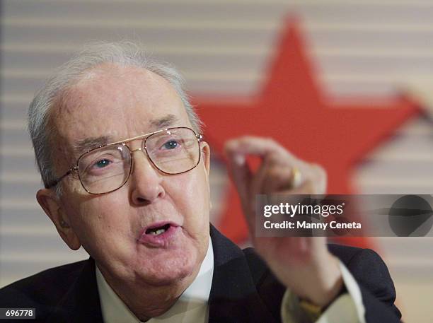 Senator Jesse Helms speaks at the Conservative Political Action Conference January 31, 2002 in Arlington, VA.