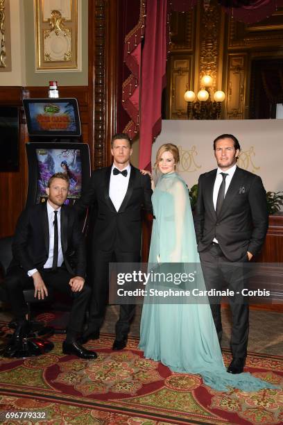 Patrick Heusinger, Neil Jackson, Cara Theobold and Angel Bonanni attend the After Party Opening Ceremony of the 57th Monte Carlo TV Festival at the...