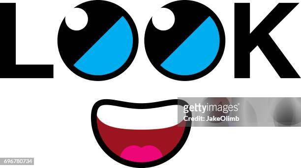 look happy face - word of mouth stock illustrations