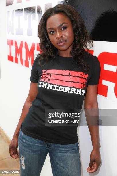 Actor Yetide Badaki attends the I Am An Immigrant: Los Angeles Pop-Up on June 16, 2017 in Los Angeles, California.