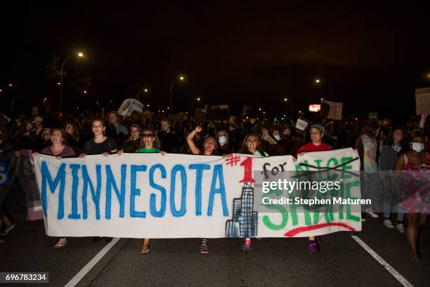 Protestors shut down highway 94 on June 16, 2017 in St Paul, Minnesota. Protests erupted in Minnesota after Officer Jeronimo Yanez was acquitted on...